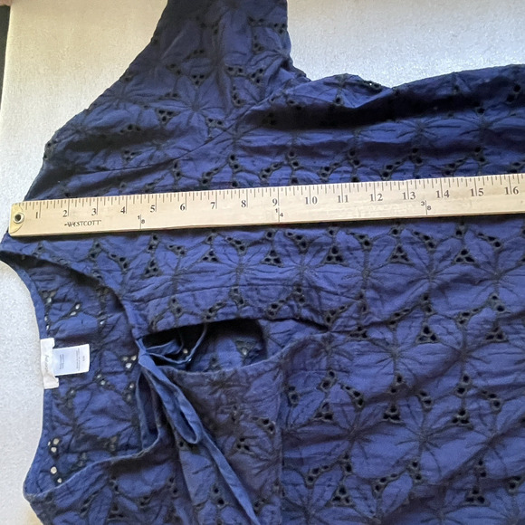 Eberjey Dress Women Large Blue Eyelet Lace Sardinia Tessa Swim Coverup‎ Mini - Picture 9 of 10